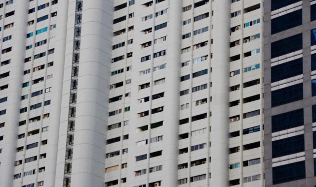 skyscraper, balcony, architecture, building, facade, concrete, skyscrapers, house, prefab, hotel, city, modern, sad, rental barracks, reside, living room, apartment, pushed, rental fee