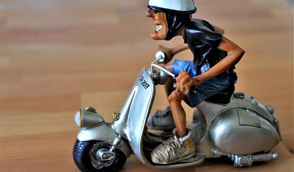 model, scooter driver, fun, toy, plastic